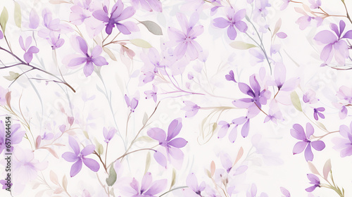 Gentle, simplistic flowers Purple light background