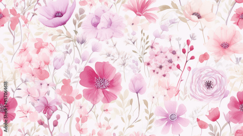 Watercolor flowers background © Alex