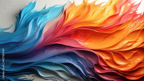 Abstract background created with liquid paints Splashes of bright colors 3D effect