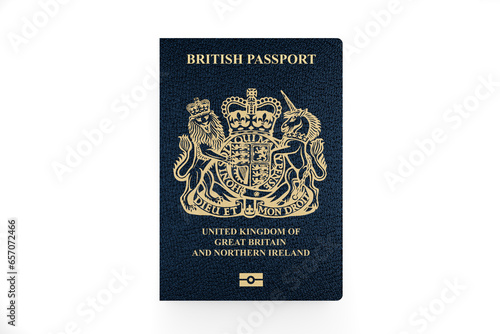 British passport isolated on white background