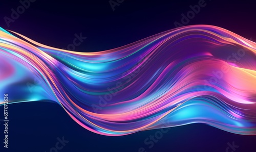 Holographic Neon Fluid Waves, Generative AI