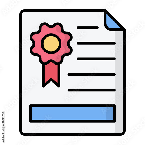 Contract Colored Line Icon