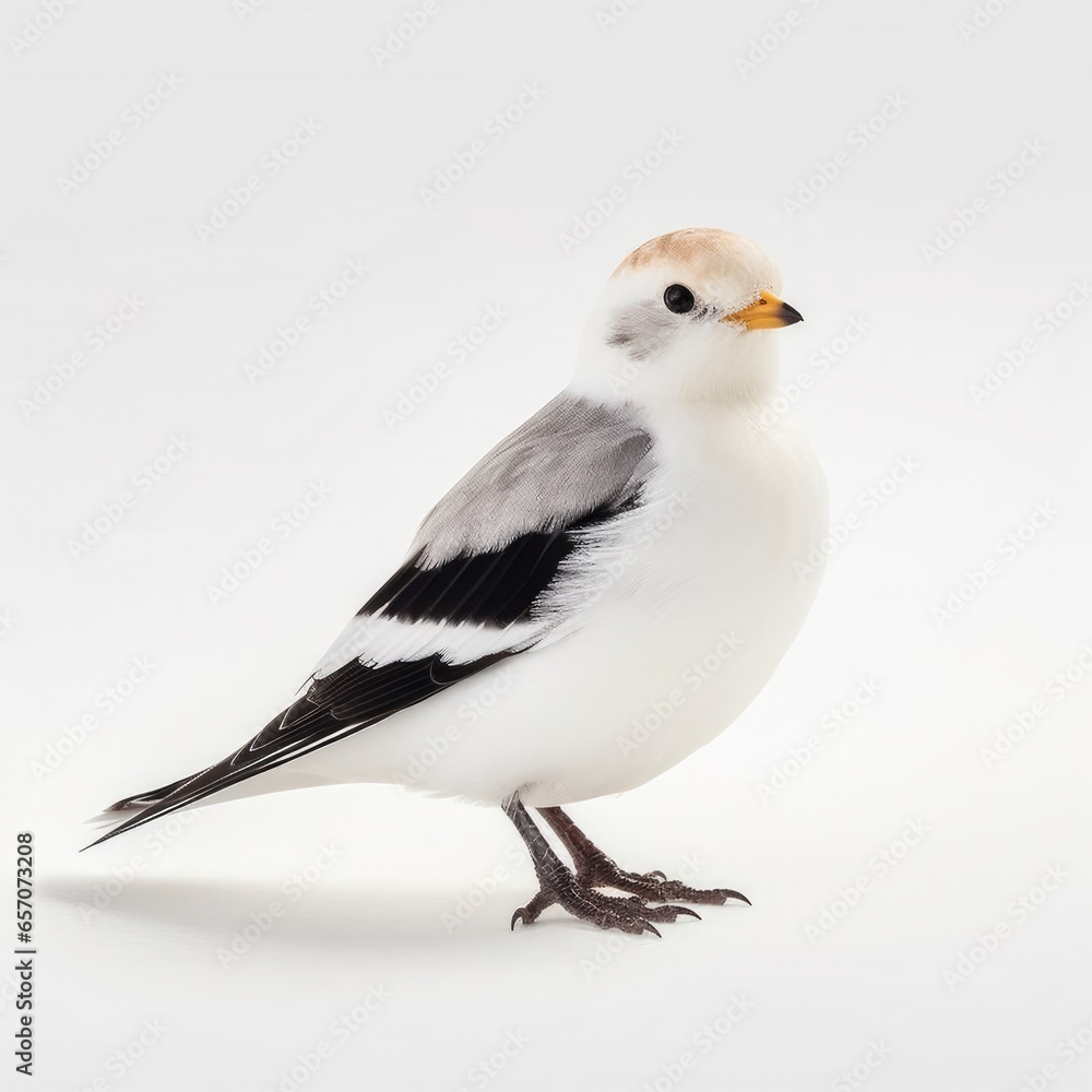 Snow bunting bird isolated on white background. Snow bunting bird isolated on white background.
