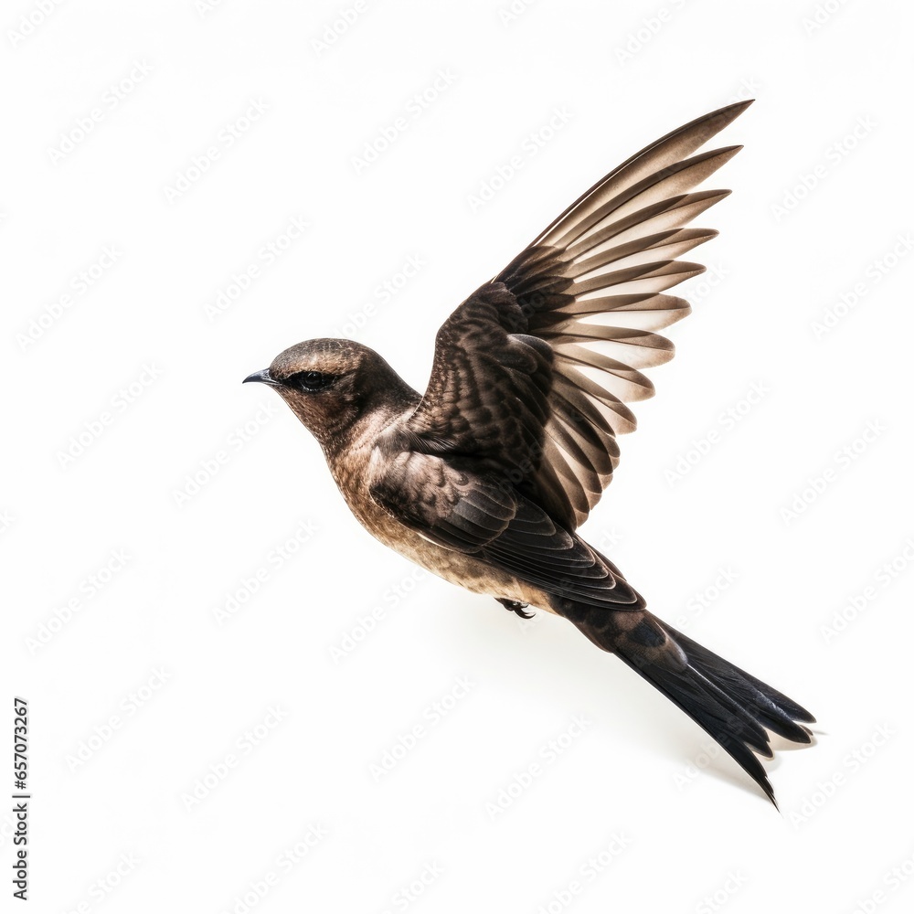 White-collared swift bird isolated on white background. White-collared swift bird isolated on white background.