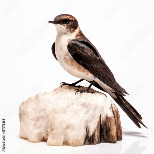 White-throated swift bird isolated on white background. photo