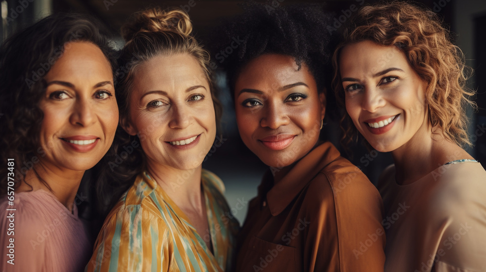 Obraz premium Different female beauty. Generative Ai