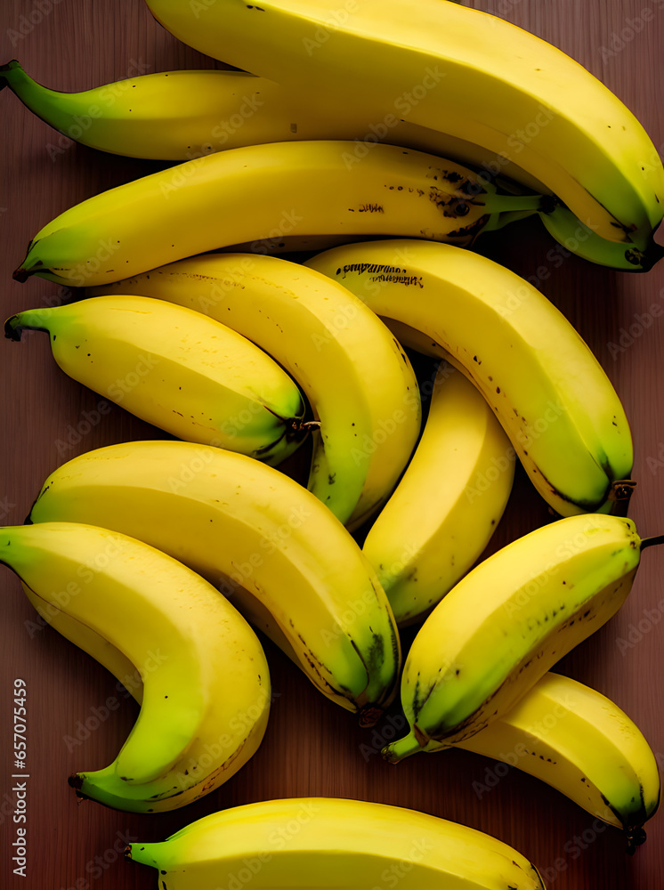 Realistic bananas closeup neutral palette warm lighting