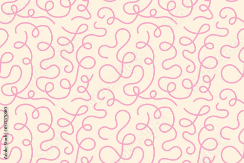 Naive cute squiggle seamless pattern. Creative abstract doodle style drawing print for children. trendy design with basic shapes. Creative minimalist style art symbol collection of scribbles