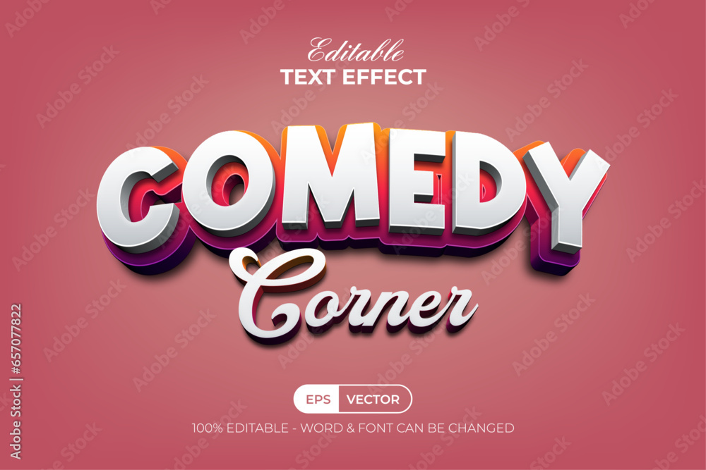 3D Curved Text Effect Comedy Style. Editable Text Effect. 3D Curved Text Effect Comedy Style. Editable Text Effect.