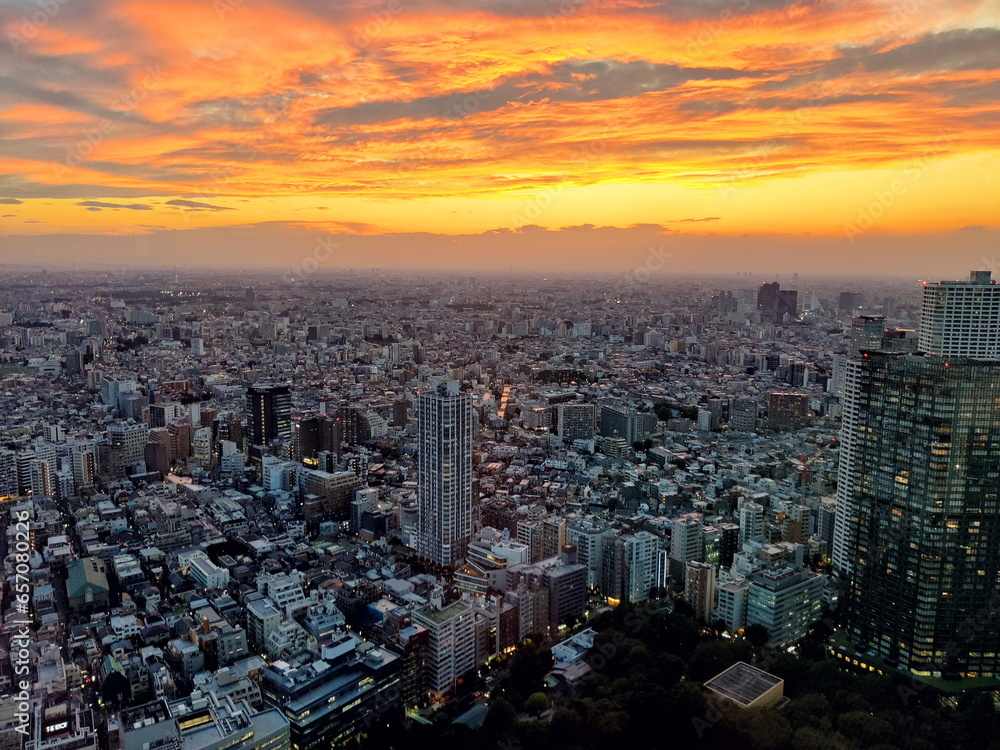 東京の夕焼け景色