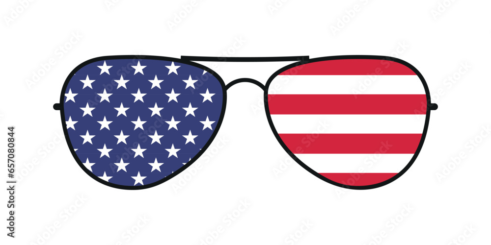 Fotografie Patriotic sunglasses with american flag