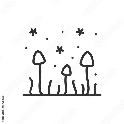 Mold, linear icon. Mushroom spores. Line with editable stroke
