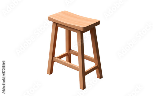 Wooden Counter-Height Stool Isolated on Transparent Background