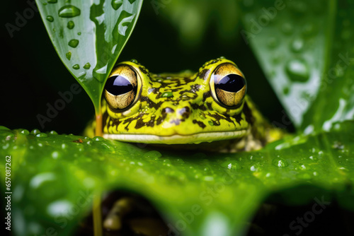 Ethereal Wilderness: Frog Hiding Beneath Ferns