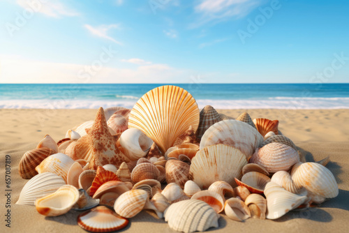 Shoreline Splendor: Elegant Seashells on Display