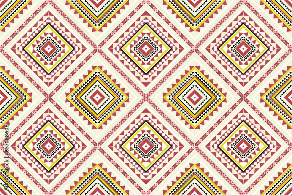 ethnic pattern design, repeat and seamless, geometric and floral element for textile, print, wallpaper or other.
