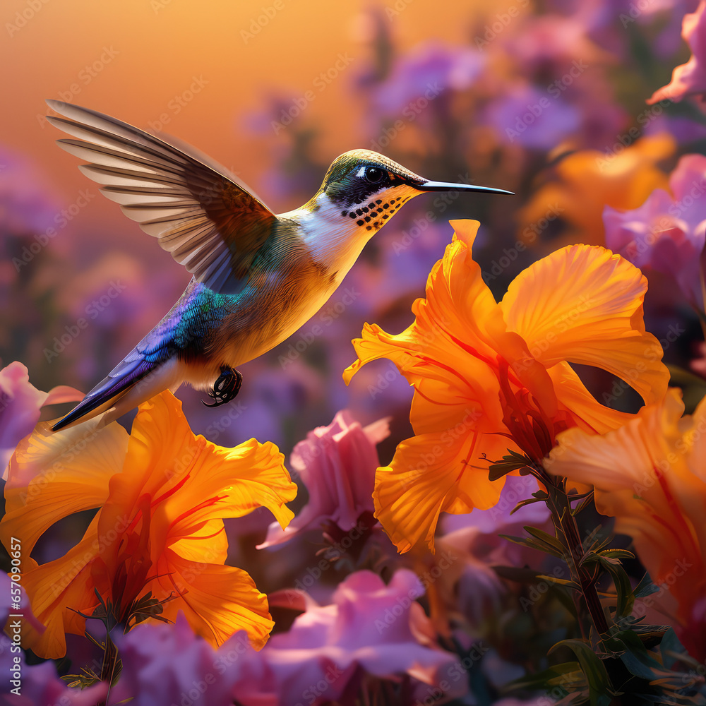 Bird and flower