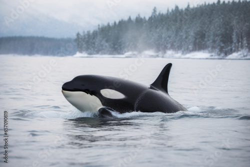 Graceful Orca: Arctic Depths Unveiled © AIproduction