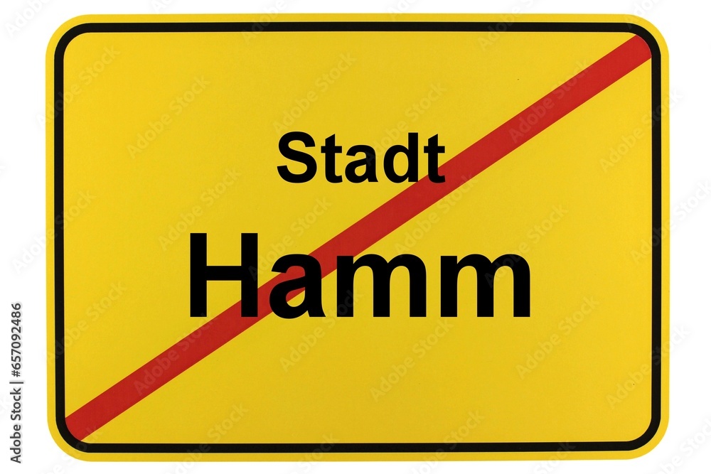 Illustration eines Ortsschildes der Stadt Hamm in Nordrhein-Westfalen Illustration eines Ortsschildes der Stadt Hamm in Nordrhein-Westfalen