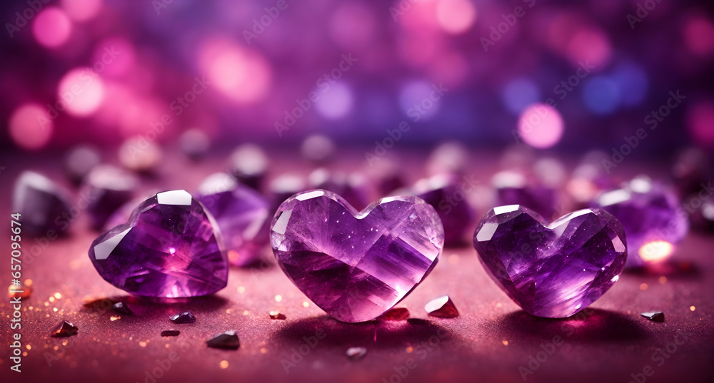 Purple Charoite Crystal Stones on Purple bokeh background. Purple Charoite Crystal Stones on Purple bokeh background.