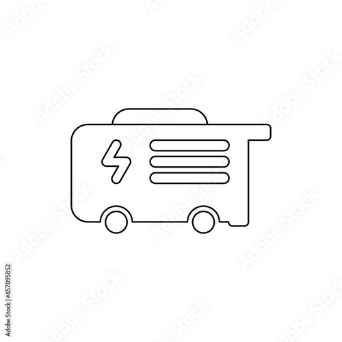 Electric generator or diesel generator in outline icon. Vector illustration design element template in trendy and unique style. Editable graphic resources for your creativity project.