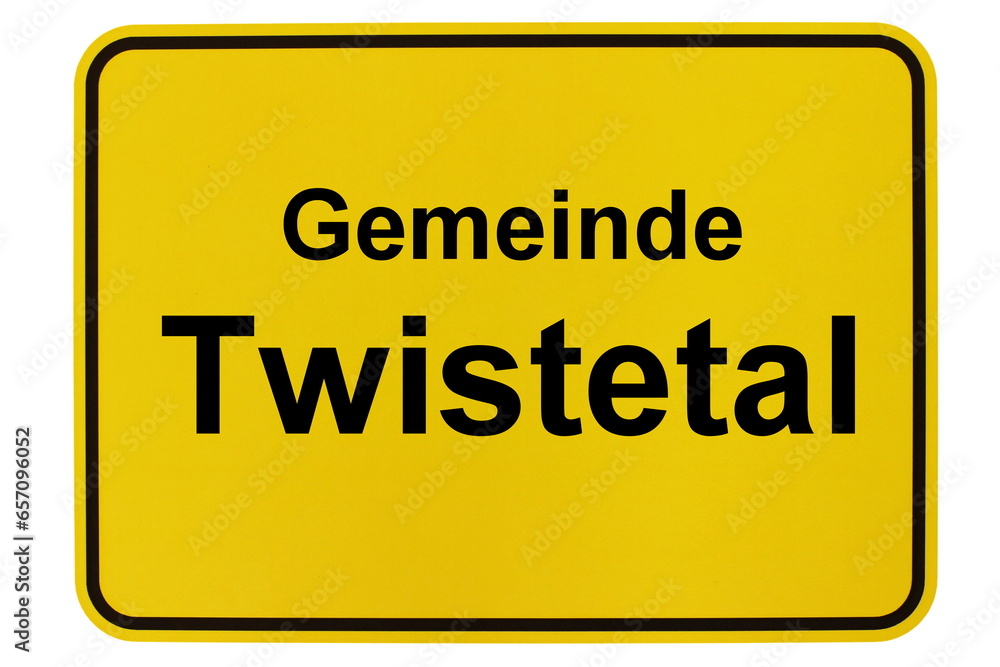 Illustration eines Ortsschildes der Gemeinde Twistetal in Hessen Illustration eines Ortsschildes der Gemeinde Twistetal in Hessen
