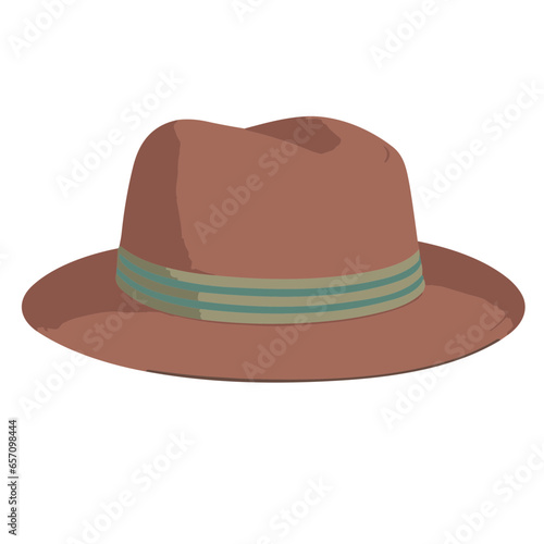 fashion hatVintage-Inspired Fedora Hat Vector Illustration - Classic Men's Headwear in Detailed Digital Design - Retro Fashion Accessory Clipart for Creative Projects
