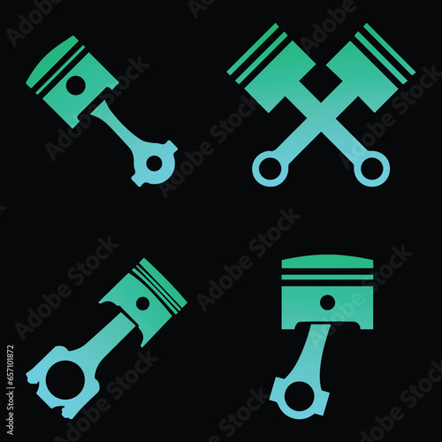 Piston Icons - Typically includes a graphical representations of pistons. These icons are often used in automotive and engineering-related contexts to symbolize internal combustion engines. 