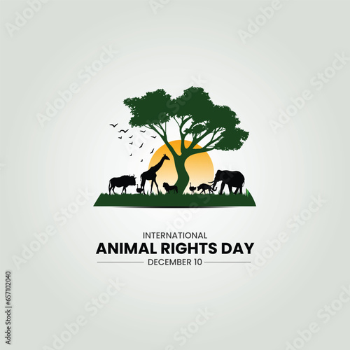 International Animal Rights Day. world animals day. wildlife conservation concept.  photo