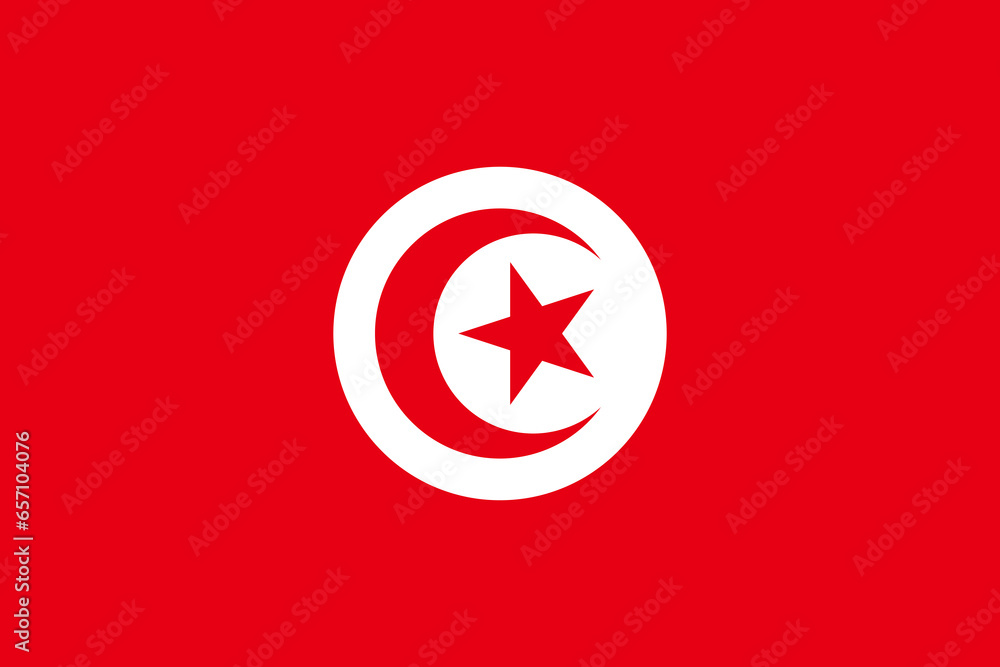 Naklejka premium Flag of Tunisia