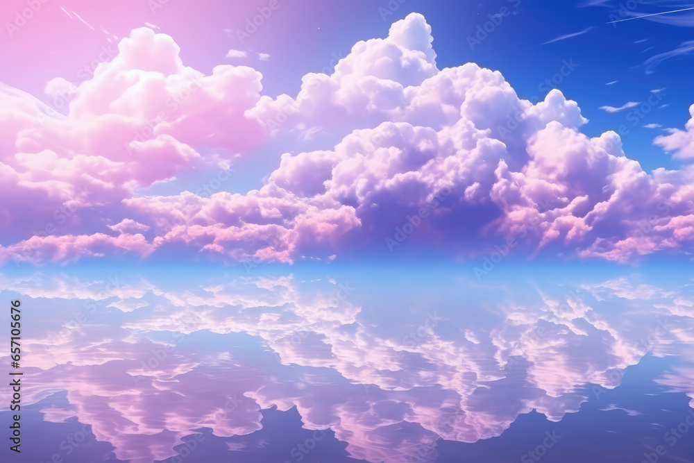 Beautiful clouds reflected on the water surface. Beautiful clouds reflected on the water surface.
