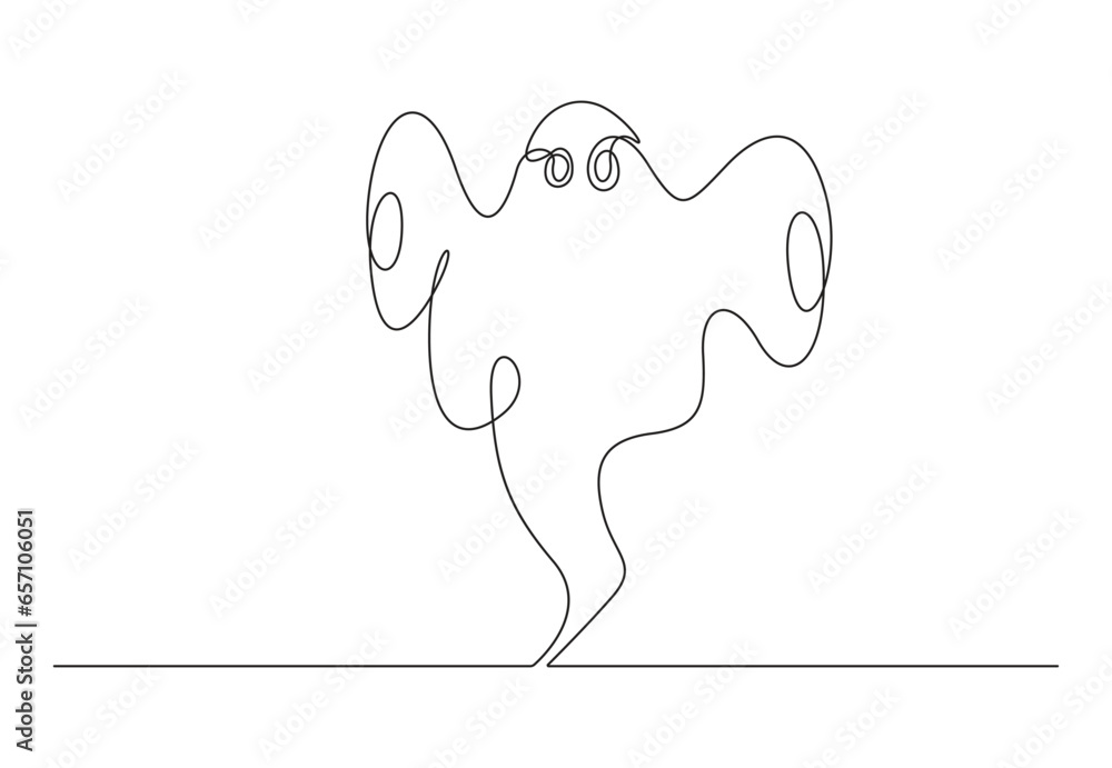 Halloween Ghost continuous one line drawing. One line art of ghost. Isolated on white background vector illustration. Premium vector. Halloween Ghost continuous one line drawing. One line art of ghost. Isolated on white background vector illustration. Premium vector.