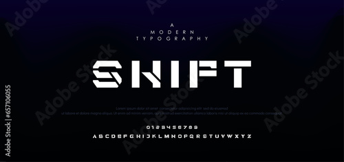 Shift Unique and elegant alphabets display font vector