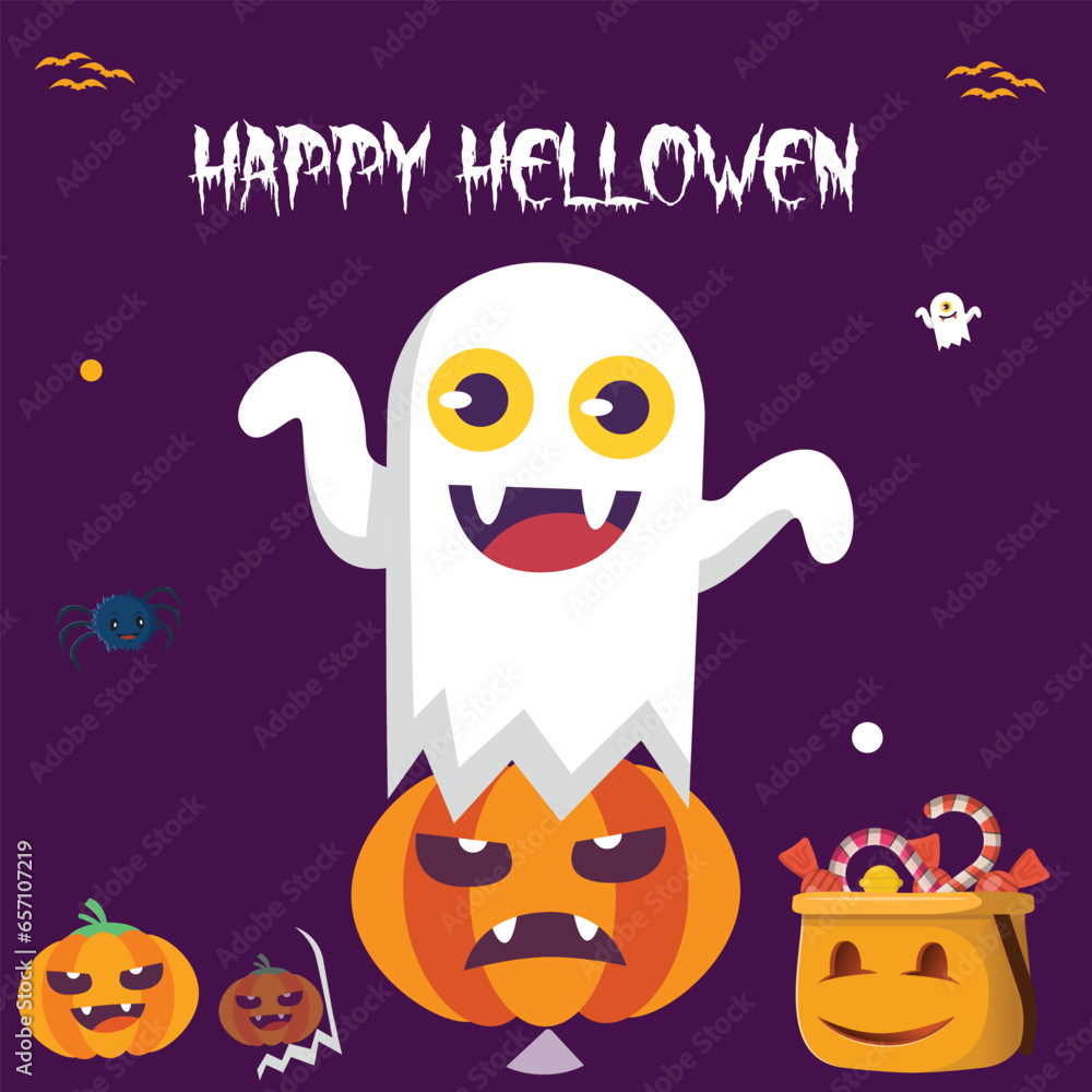 halloween card with pumpkin halloween card with pumpkin