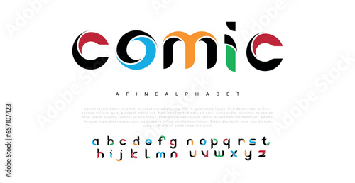 Comic Modern, futuristic modern geometric font