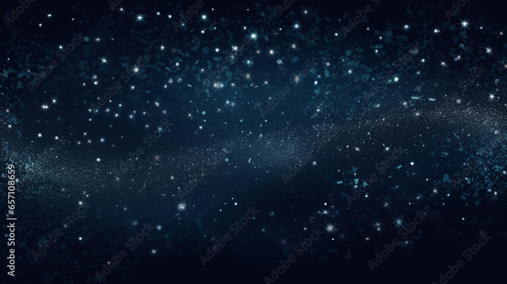 Snowing in night sky background.