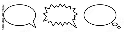 Illustration of dialogue comics spaces for text input