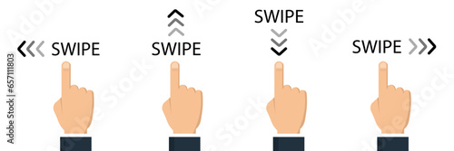 Swipe icon set swipe left right up and down vector icons on white background eps 10