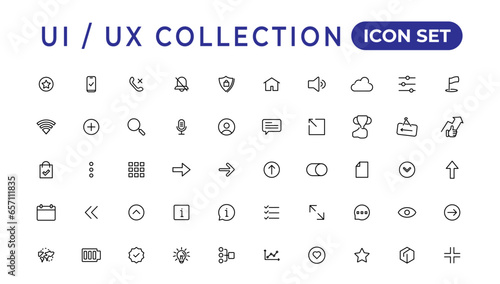 Mega set of ui ux icon set, user interface iconset collection.Set of thin line web icon set, simple outline icons collection, Pixel Perfect icons, Simple vector illustration.