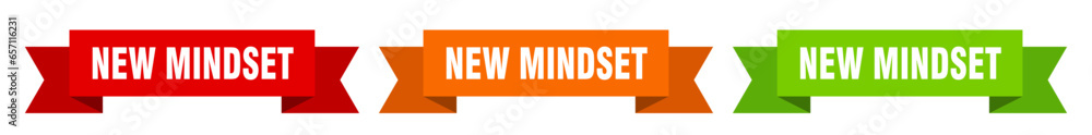 new mindset ribbon. new mindset isolated paper sign. banner new mindset ribbon. new mindset isolated paper sign. banner