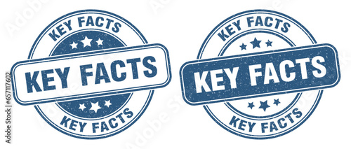 key facts stamp. key facts label. round grunge sign