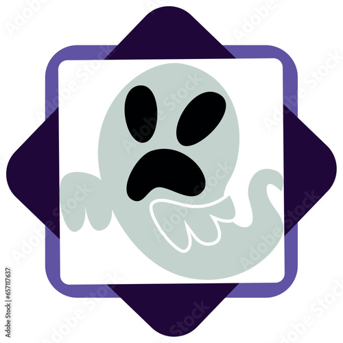 halloween ghost vector icon with white color background