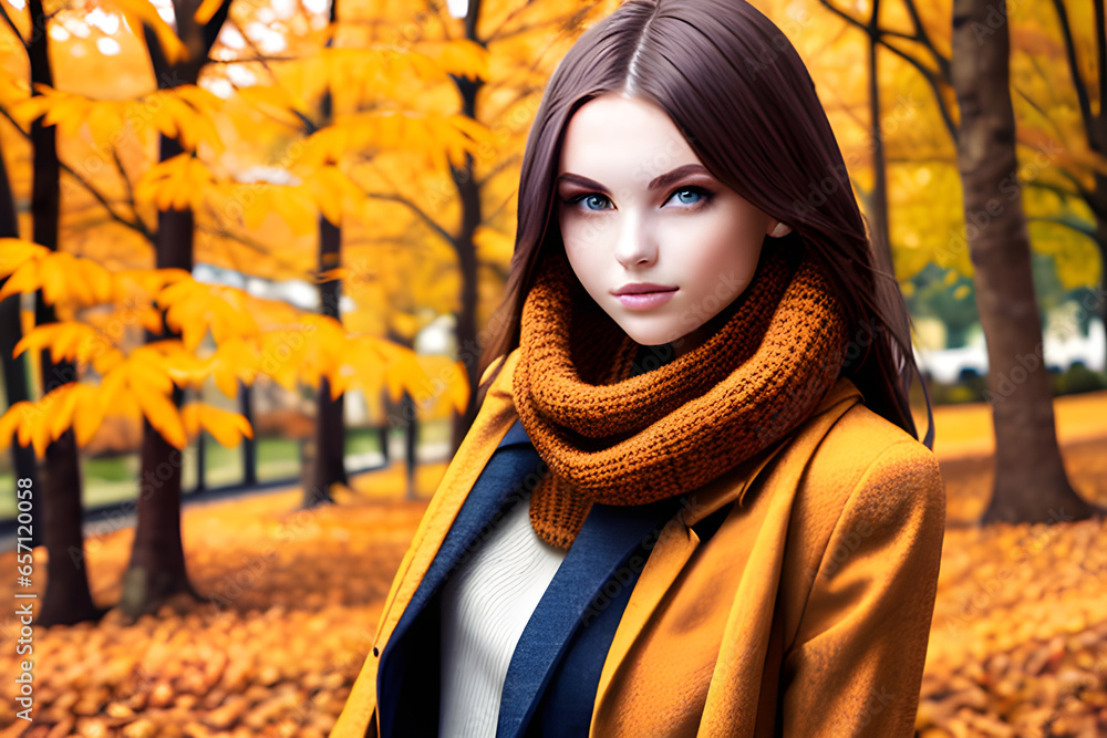 a model in autumn clothes a model in autumn clothes