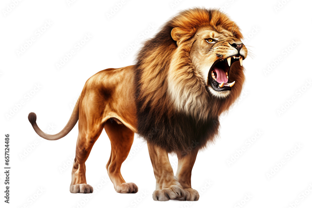 Roaring Lion 3D PNG Icon Portraying Strength.