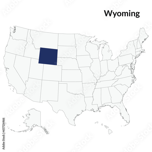 Wyoming state with USA map