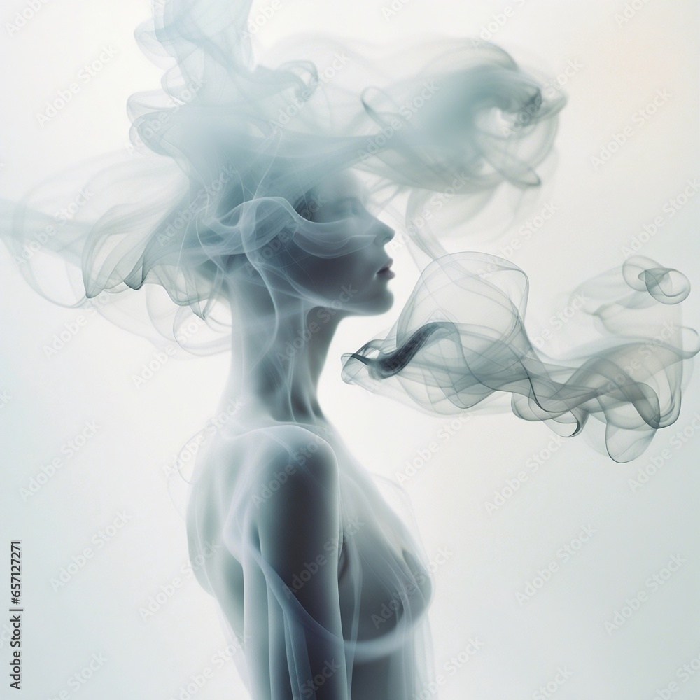 Woman made from smoke