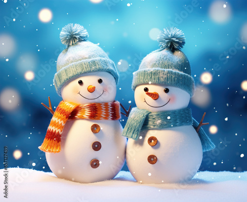 Snowman on the snow