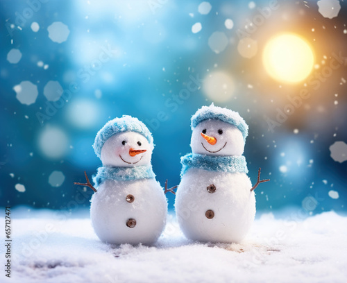 Snowman on the snow © Bogdan