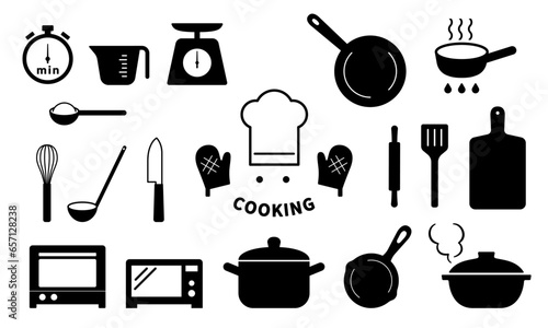 クッキングや料理のレシピに使えそうなアイコンセット_Cooking