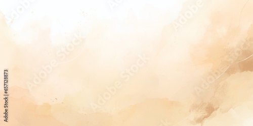 Watercolor light brown dust, autumn abstract background. Hand painted beige wallpaper. photo